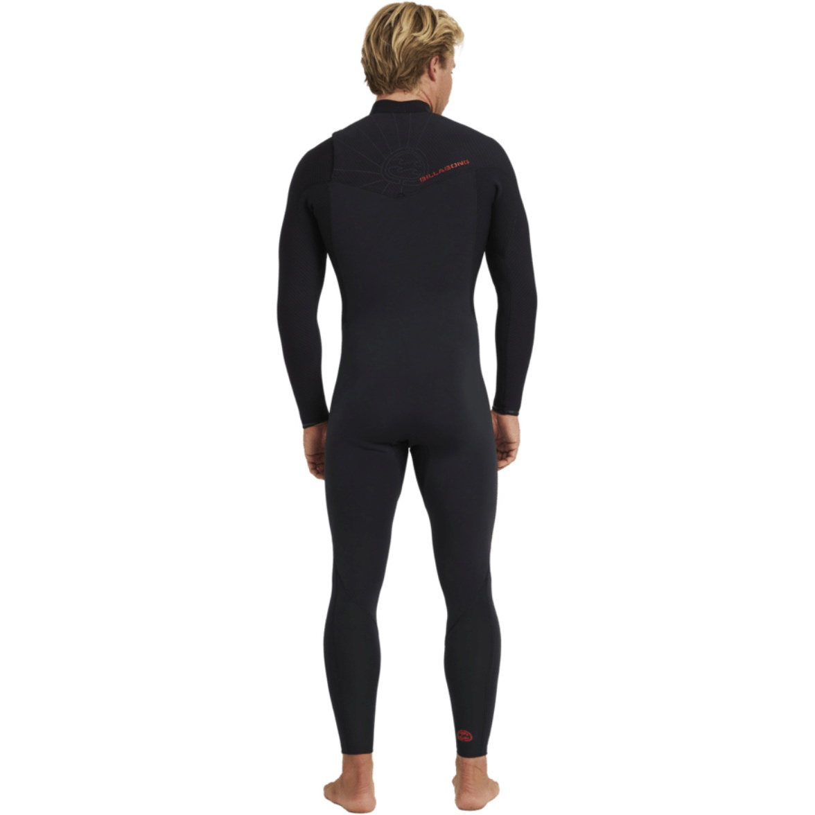 2026 Billabong Heren Revolution Natural 4/3mm Borst Ritssluiting Wetsuit 24AW193512 - Black Red